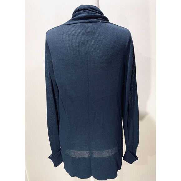 Gretchen scott sweater cardigan open front blue light weigh knitted women's XS - Picture 3 of 6